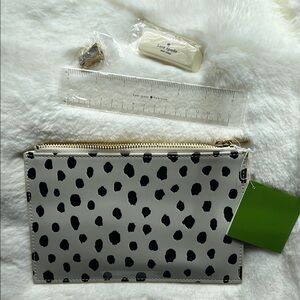 Kate Spade Dot Pencil Pouch, Ruler, Eraser, and Sharpener